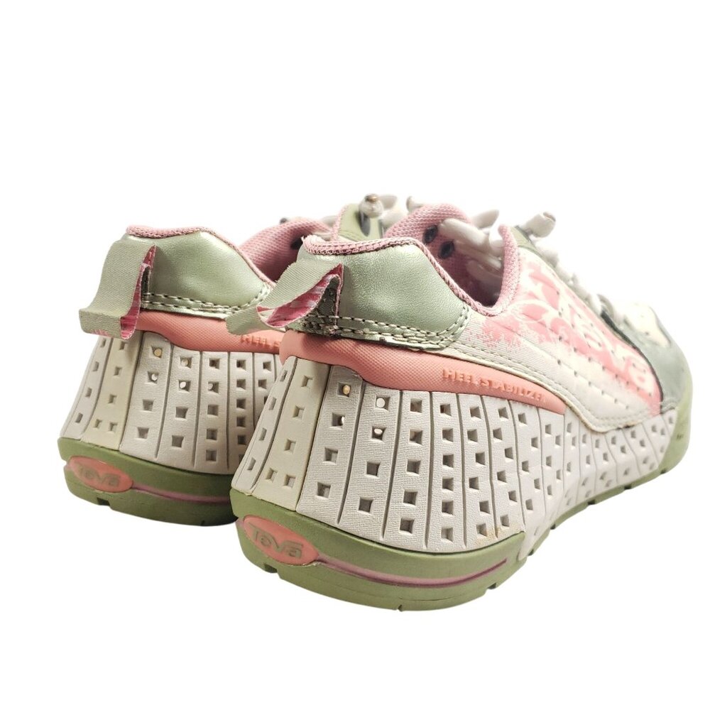 Teva Womens Size 8 Athletic Sneakers Pastel Green & Pink Breathable - Picture 4 of 9